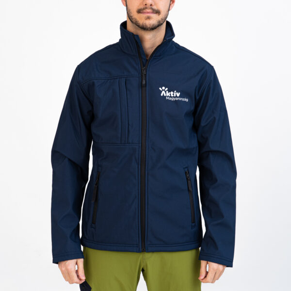 Férfi softshell kabát (sötétkék-fekete)